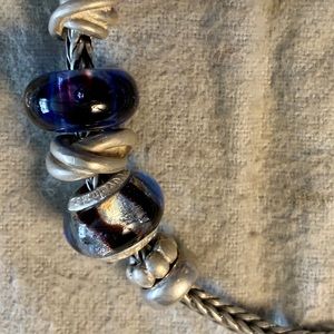 Troll bracelet with Pandora beads sterling silver